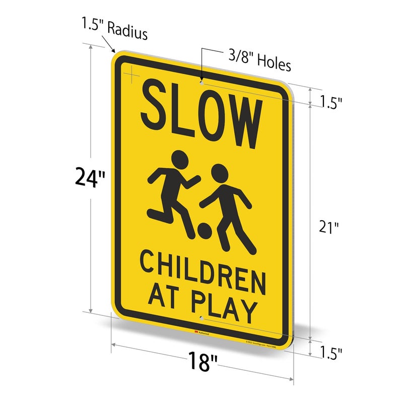 SmartSign "Slow - Children At Play" Sign | 18" x 24" 3M Engineer Grade Reflective Aluminum - Image 5